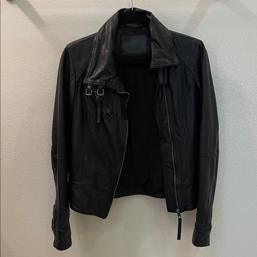 All Saints Classic Black Leather Jacket